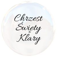 Naklejka chrzest Święty na balonie bobo