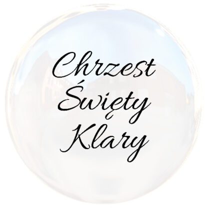 Naklejka chrzest Święty na balonie bobo