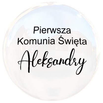 Naklejka personalizowana balon bobo pierwsza komunia swieta