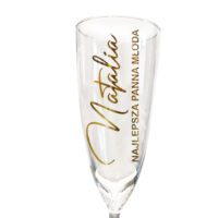 Kieliszek dla Panny Młodej z imieniem – elegancki prezent na pierwszy toast weselny