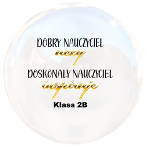 Naklejka na dzień nauczyciela i zakończenie roku szkolnego w kolorze złoto - czarnym idealna do oklejenia pudełka prezentowego lub zrobienia balon boxu